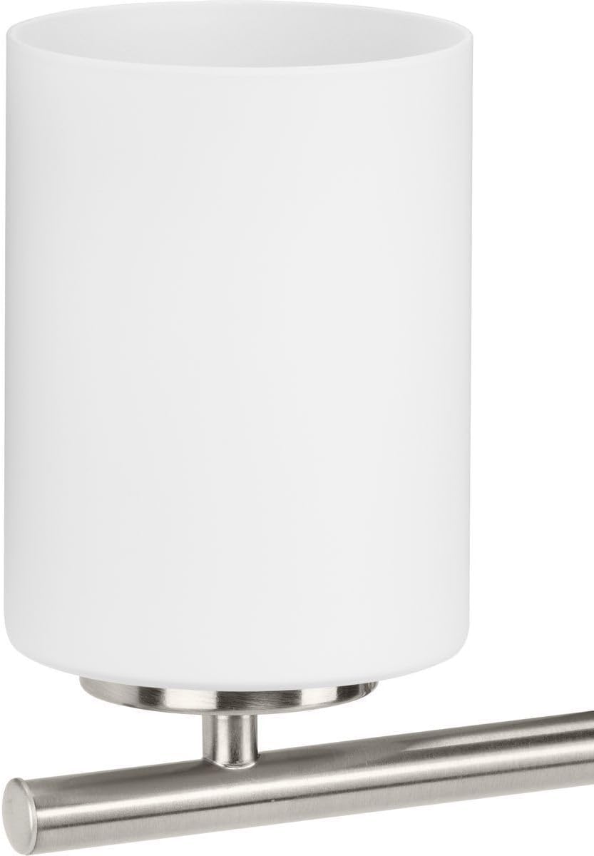 Replay Collection 2-Light Etched White Glass Modern Bath Vanity Light Brushed Nickel