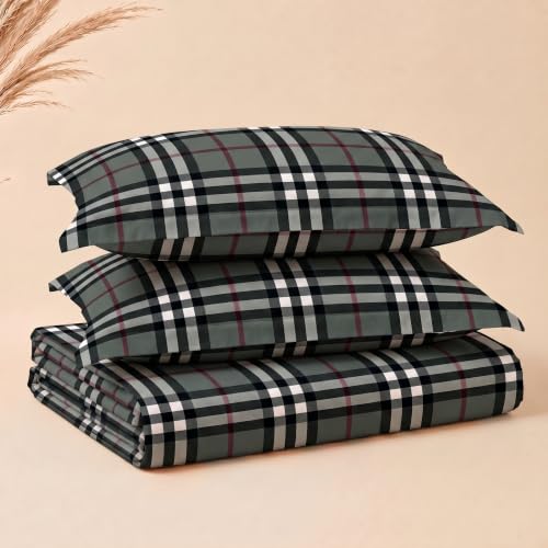 Image of BSB HOME 240 TC Cotton Feel Bedsheet with 2 Pillow Covers, Soft & Breathable Printed Double Bed Sheet for Bedroom, Fade Resistant & Easy Care - 90 x 100 Inches (228 x 254 cm) - Eucalyptus Sage