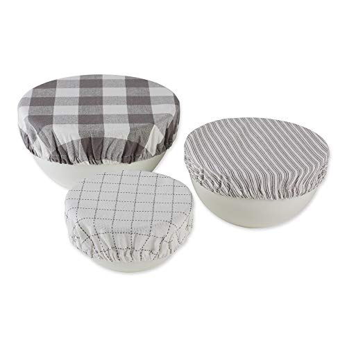 DII Reusable Cloth Bowl Cover Collection Machine Washable, Cotton with Elastic Stretch for Food Storage, 10.25
