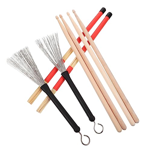 Conjunto de baquetas y cepillos para batería Kisangel, ideal para principiantes y músicos de jazz, incluye bolsa de almacenamiento miniatura 1