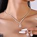 ElegGlo Bride Crystal Necklace Earrings Set, Rhinestone Choker Necklace Prom Costume Jewelry Bridal Wedding Jewelry Set for Women and Girls(3 piece set