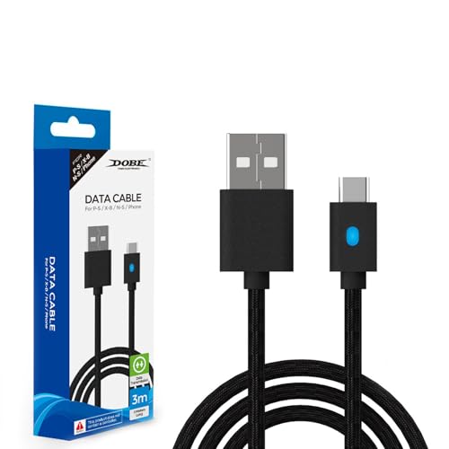 PS5 コントローラー用 充電ケーブル 3M長い【Tomistan-新登場 充電状態LED表示】Switch/PS5 DualSense/Xbox Series用 など 放熱性 高耐久性 急速充電仕様対応 プレステ5 充電ケーブル USB Type-C機器対応 急速充電コードのサムネイル