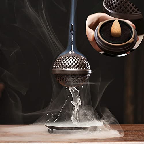 Primst Ball Shaped Hanging Incense Holder, Ceramic Backflow Hollow Incense Burner, Cones And Coil Incense Holder For Home Office Ornament Decoration #TOP1