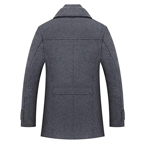 Image of Men's Classical Bussiness Style Single Breasted Plaid Wool Coat #00220237
