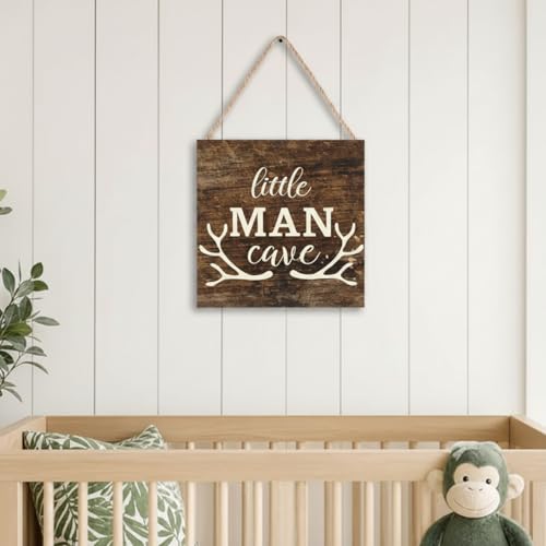 Little Man Cave Wood Sign Decor Home Vintage Little Man...