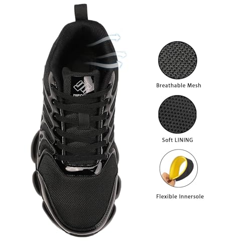 Image of NIFOFISE Steel Toe Sneakers for Men Women Lightweight Work Shoes Safety Composite Toe Shoes Indestructible Air Cushion Zapatos de seguridad para