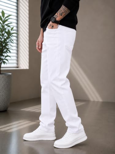 Image of Men's Comfortable Casual Denim Jeans | Men's Solid Straight Fit Jeans | Mid Rise Denim Pants | Regular Fit Stretchable Jeans
