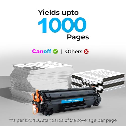 Image of CANOFF 79A Toner Cartridge Compatible for H , P LaserJet Pro M12,M12a,M12w,M26, M26a, M26nw MFPs - Black Toner - Real 1000 Pages at 5% Coverage - Grade Quality - High Performance and High Page Yield