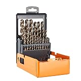 Anfrere 29pcs Cobalt Drill Bits Set, M35 Drill Bits for Cutting Hard Metal Hardened Steel Wood, Thre