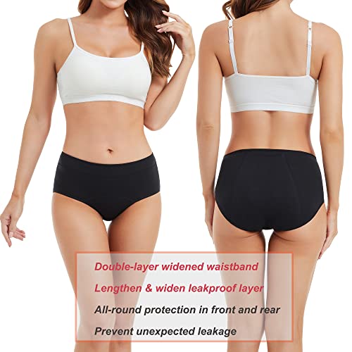 Image of HATSURE Period Underwear for Women Leak Proof Cotton Overnight Menstrual Panties Briefs (Multipack)