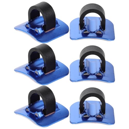 HEMOTON Lot de 6 Guides-câbles Vélo Route et VTT en Aluminium avec Clips C en Plastique Bleu, Colliers de Serrage Robustes pour Câbles de Freins et Dérailleurs, Fixation Adhésive