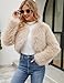 Womens Faux Fur Coat Furry Cropped Jacket Long Sleeve Open Front Parka Crop Fur Coats Shaggy Winter Outerwear (US, Alpha, Large, Regular, Regular, Apricot)