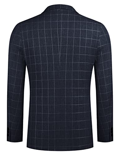 COOFANDY Mens Plaid Sport Coat One Button Regular Fit Blazer Premium Suit Jacket3