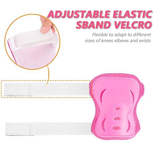 YUTOU Children's Knee Pads Set 6-in-1 Adjustable Knee Pads Elbow Pads Set Children's Knee Pads Protectors Protective Equipment Children for Inline Skateboards Scooters (Pink) - Image 4