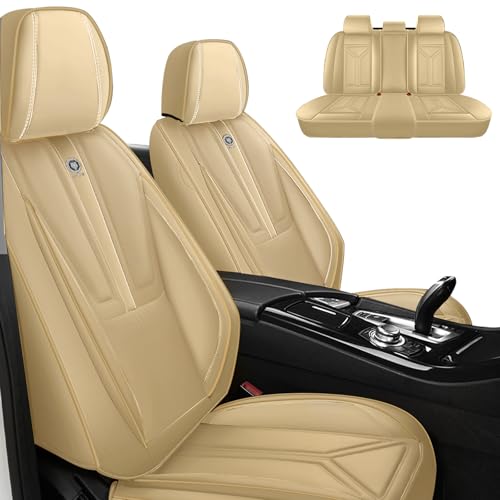 Car Seat Covers for Porsche Cayenne 2003-2025, Premium Car Seat Protectors,Waterproof Non-Slip Seat Cushion,Luxury Automotive Interior Accessories Covers(5-Seat Set, Beige)
