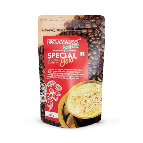 Bayar's Coffee Special Gold Filter Coffee Powder 200g | Rich South Indian Blend with 70% Coffee, 30% Chicory | Balanced Taste & Sweet Aroma | Freshly Roasted & Ground