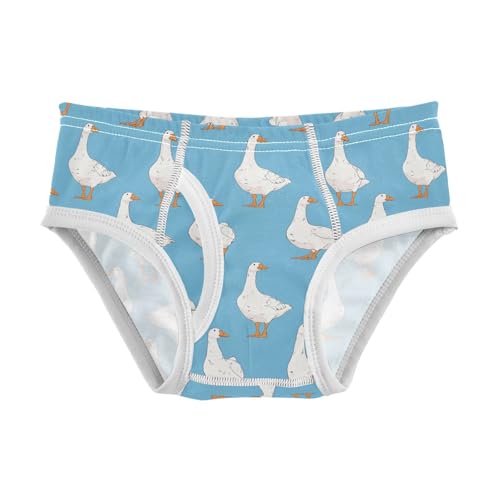 visesunny Boys Potty Training Underwear Cartoon White Goose Animal Breathe Cotton Briefs Size 2T-8Y for Toddler