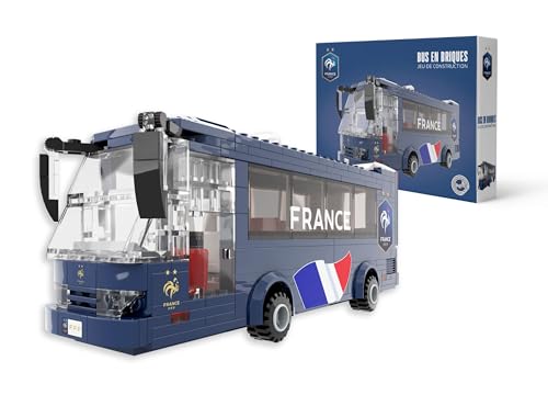 Megableu - Bus der französischen Mannschaft FFF zum Zusammenbauen – 319 Bausteine – offizielles FFF-Modell – Fußball-Bauspiel für Kinder & Erwachsene – Geschenkidee für Fans & Unterstützer, blau