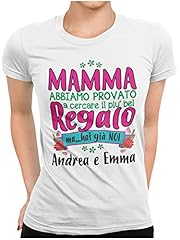 Idea Regalo - STAMPATEK Maglietta Festa della Mamma Personalizzata Tshirt Personalizzabile Mamma Figlio Figlia Maglia Idea Regalo Mamma Migliore del Mondo Tshirt Donna Il miglior Regalo Mamma
