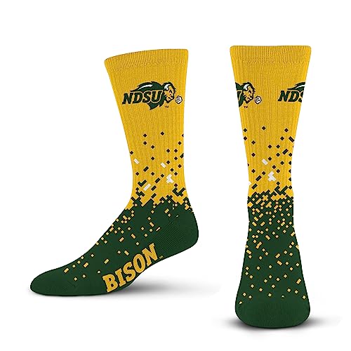 For Bare Feet NCAA NORTH DAKOTA STATE BISON Spray Zone Crew Sock Team Color Large