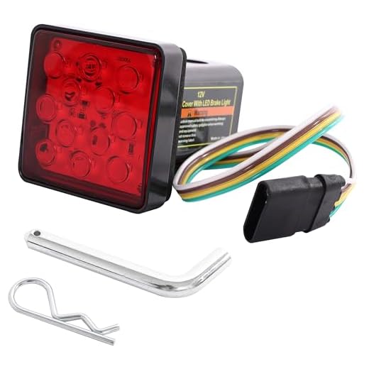 MAXXHAUL 50021 Trailer Hitch Cover with 12 LED's Brake and Tail Light Functions, 1 Pack