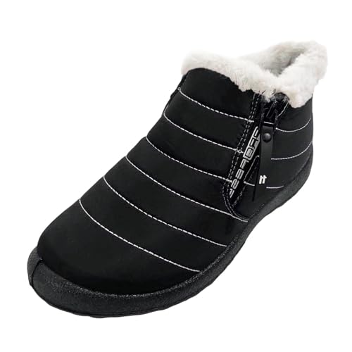 Winterstiefel DamenProduktkategorie Damen-Winterstiefel – komfortabler Allround-Schuh mit Reißverschluss runder Zehenbereich Flacher Absatz für Spaziergänge im Freien Winterwanderungen