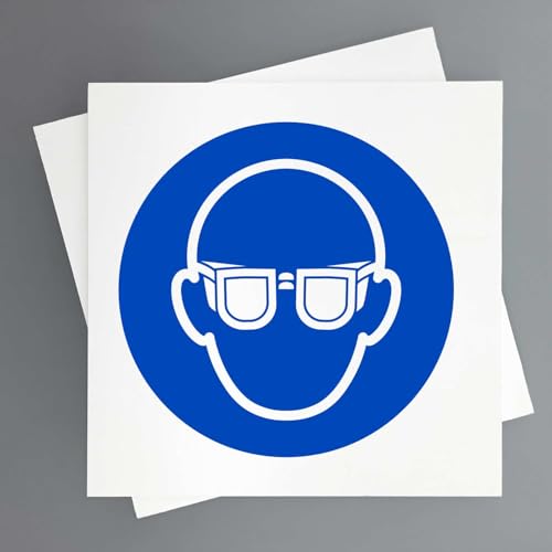 Lot de 2 panneaux d'utilisation obligatoire pour lunettes de 19 x 19 cm