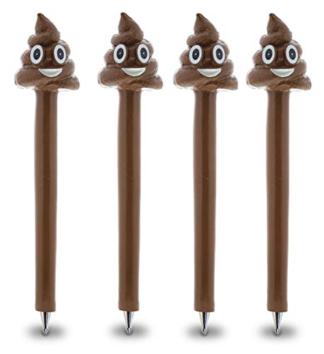 Planet Pens Bundle Of Poop Face Emotion Novelty Pens - Cute, Unique Kids & Adults Ballpoint Pens Colorful Emotion Writing Pens Instrument For School And Office - 4 Pack #TOP20