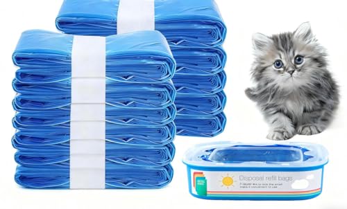 Nachfüllkassette für Litter Genie Standard, Plus,Style,Katzenstreu-Nachfüllbeutel, Abfallbeutel, Geruchskontrolle für Katzenstreu 12 Stück Windeleimer Nachfüllfolie Katzeneimer (Inklusive einer Box)