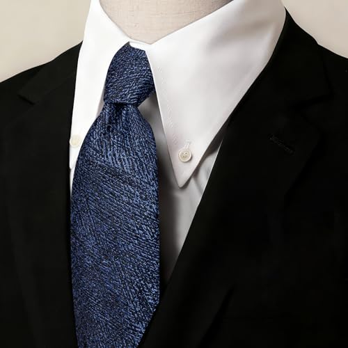 Image of Barry.Wang Skinny Ties for Men Cashmere Wool Blend Necktie with Tie Clip
