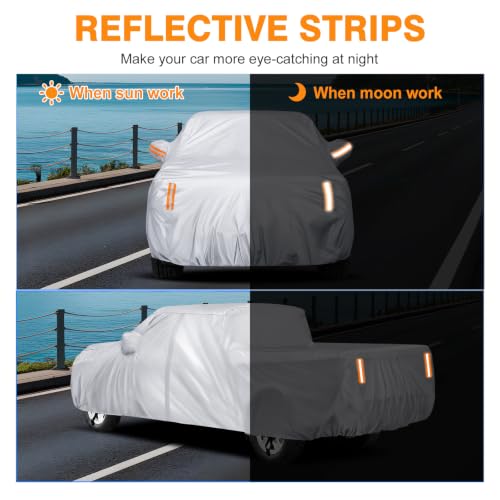 Image of Truck Cover Waterproof All Weather - Pickup Truck Car Cover Fit for Ford F150, Chevrolet Silverado 1500, Gmc Sierra, Ram 1500, Toyota Tacoma (Length 230 to 242 inch)