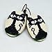 Handmade Cross-Stitch Embroidered Cat Earrings, Black and White
