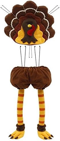 Craig Bachman Turkey Wreath Decor Kit, 27 Inch Wired Plush Turkey Head and Tail 