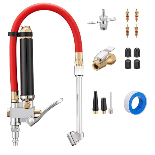 10-120 PSI Heavy Duty Tire Pressure Gauge with Inflator, Air Chuck with Pressure Gauge,Air Compressor Attachments Tyre Inflator Nozzle for Car Automotive Truck
