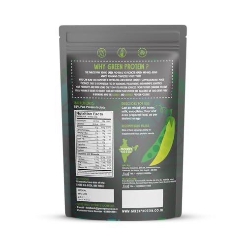 Image of GREEN PROTEIN Plant Protein Powder 500 gram Pure Unflavored | Plant Protein | 20g Protein Per Serving | Keto Friendly | Soy, Dairy & Gluten Free