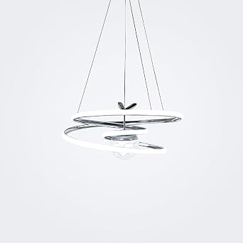 Chaos Model 3 Color LED Chandelier with Remote Control   Chrome Body, Adjustable Pendant Ceiling Lamp, Modern Stylish Lighting for Living Room, Living Room, Dining Area and Entrance [Energy Class A] [Energy Class A]