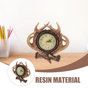 Besportble antler decor deer antler table clock horn clock desk clock decoration wildlife alarm clock decorative alarm clock fashion table clock der alarm clock  urban country home decor