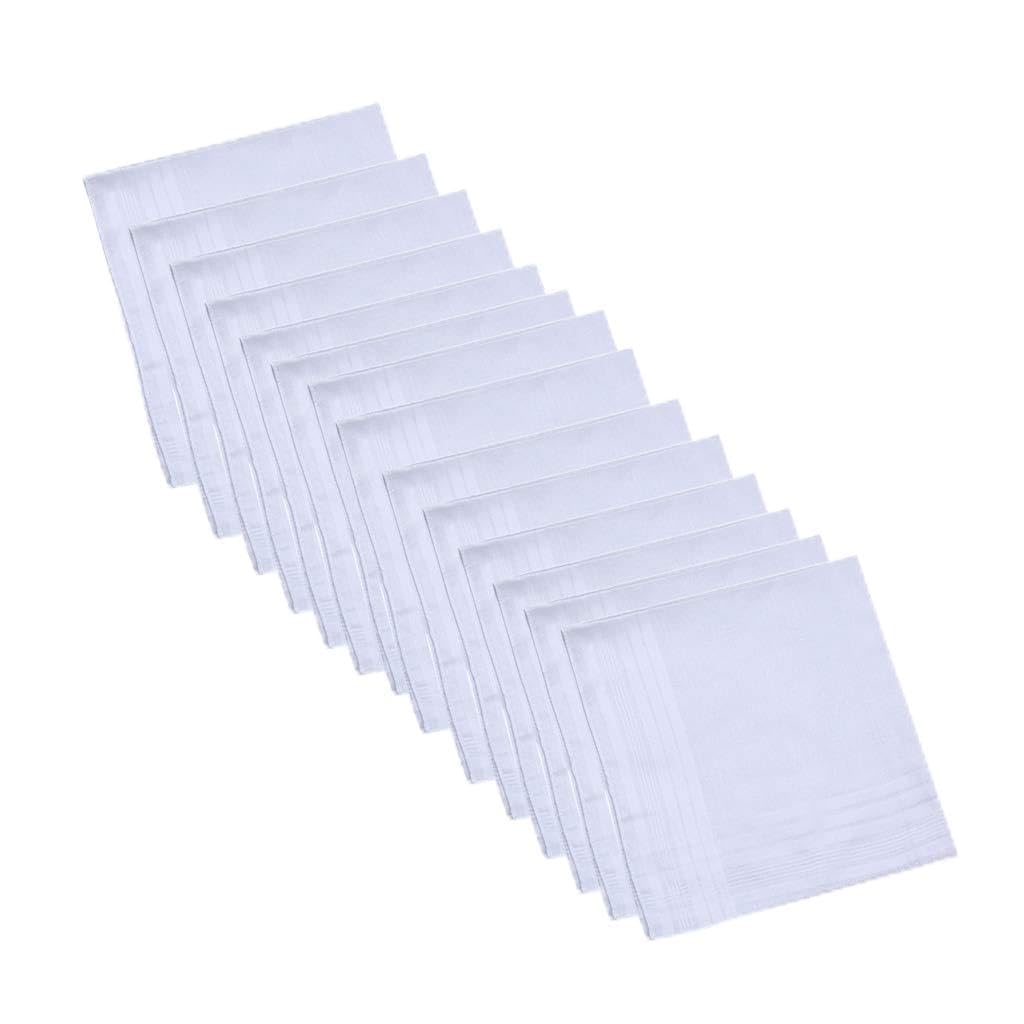 Fentency 12Pcs Cotton Handkerchiefs Hankies Pocket Square Towel