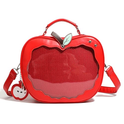 Sac Ita rouge anti-perte pour pin's avec fenêtre transparente protectrice en PU