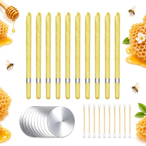 Ear Candle Wax Removal Cleaning Tool and Remover Cleaning Kit, Includes Cotton Swabs (10 Pcs)