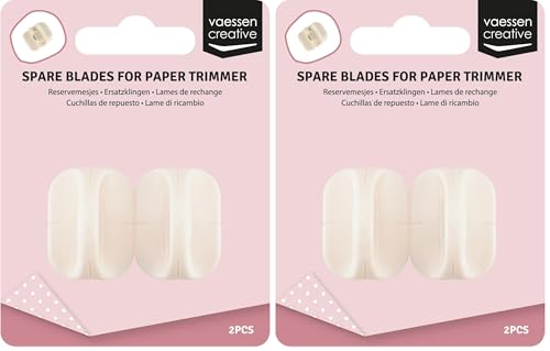 Vaessen Creative Ersatzklingen für Papierschneider mit Falzfunktion, Schneidegerät für Papier, Schneide und Falzbrett für Scrapbooking, Karten basteln, Geschenkanhänger Und Vieles Mehr 2Stück, weiß