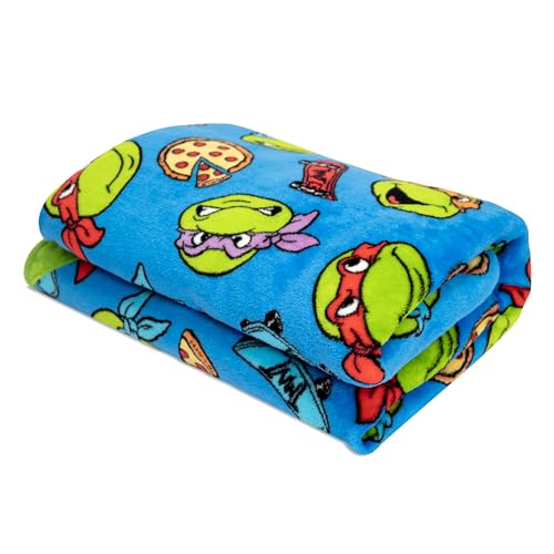 Image of Teenage Mutant Ninja Turtles Musical Warm, Plush, Throw Blanket - Extra Cozy and Comfy for Your Toddler, Blue, Toddler (Pack of 6)