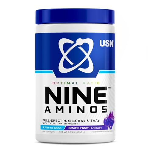 USN Nine Aminos BCAA & EAA Powder, Grape Flavour