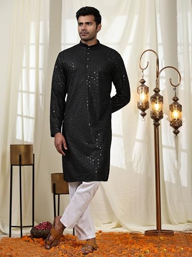 Image of Pro-Ethic Style Developer Mens Indian Traditional Cotton Kurta Sets, Men Kurta Set Indian Wedding Dress (A-117)