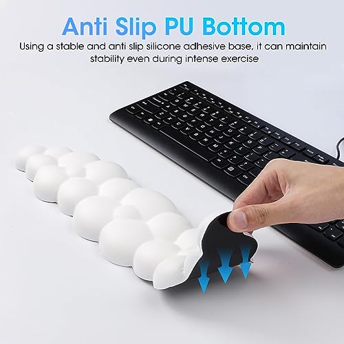 Image of ZORBES 2PC Desktop Computer Typing Wrist Rest Combo Keyboard Wrist Rest Fatigue Relief Arm for Typing Non-Slip Base Ergonomic Design Memory Foam PU for,Gaming