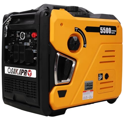 Super Quiet Inverter Generator 5.5kw Portable Generator Electric&Remote Start, Foldable Handle With...