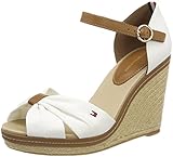 sandalen keilabsatz deichmann Farbe: weiß Tommy Hilfiger Damen Iconic Elena Sandal Plateausandalen, Weiß (Whisper White 121), 40 EU