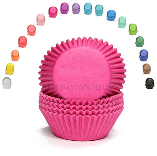 Miss Bakery's Houseu00ae - Mini moldes para magdalenas - papel - estándar - Ø 32 mm x 20 mm - fucsia - 200 piezas