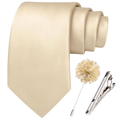Image of Hi-Tie Men's Extra Long Solid Satin Tie Set 63 Inch /70 Inch Formal Necktie