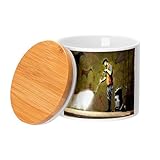 Fabulous Banksy Street Art Kärcher Keramiktopf mit Deckel Graffiti Höhlenmalerei - 473ml (16oz) - Topf
